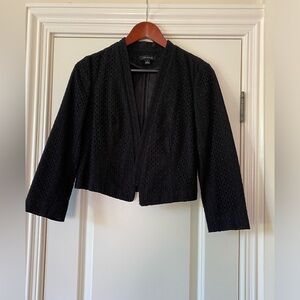 Ann Taylor shrug jacket. Black eyelet.  Size 4. Used